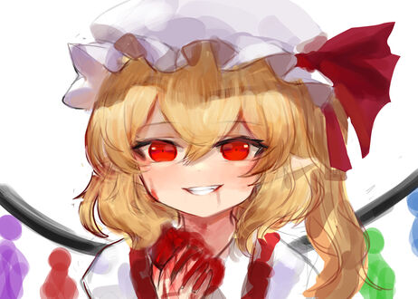 Обои на рабочий стол Портрет Flandre Scarlet / Фландре Скарлет, персонаж из аниме Touhou / Тохо