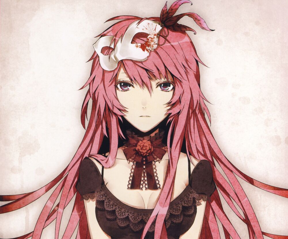 Обои для рабочего стола Vocaloid Megurine Luka / вокалоид Мегурине Лука с маской на голове