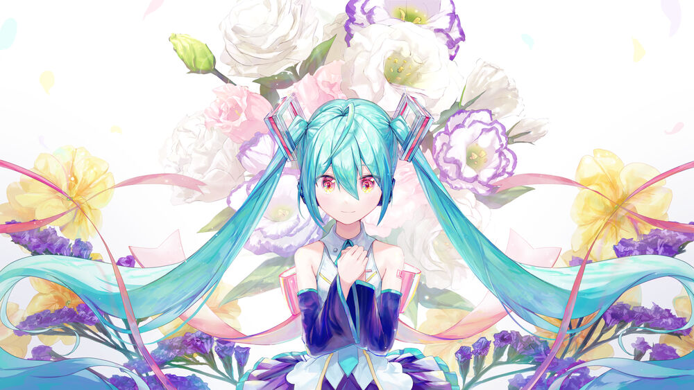 Обои для рабочего стола Vocaloid Hatsune Miku / Вокалоид Хатсунэ Мику