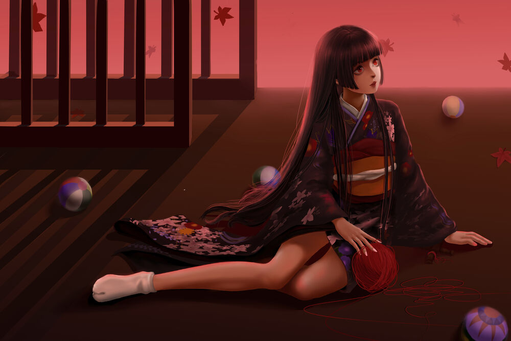 Обои для рабочего стола Enma Ai / Энма Ай из аниме Адская девочка / Hell Girl / Jigoku Shoujo
