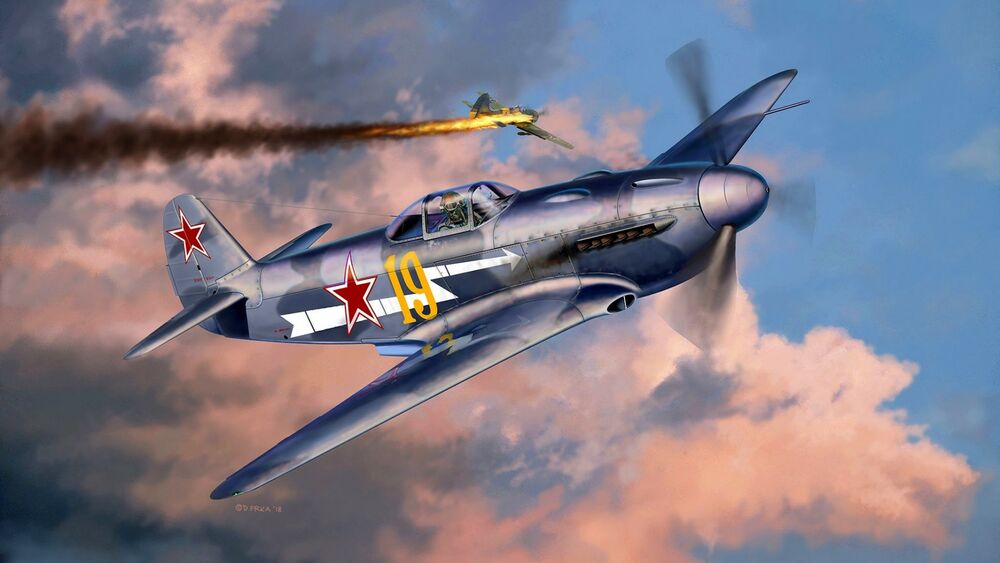 Обои для рабочего стола Як-3, советский самолет-истребитель в бою