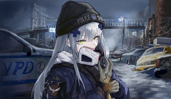 Обои на рабочий стол Девушка HK416 из видеоигры Girls Frontline