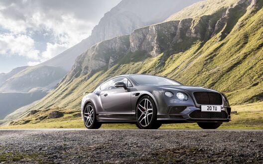 Обои на рабочий стол Bentley Continental GT на фоне горы