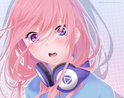 Обои на рабочий стол Miku Nakano / Мику Накано из аниме 5-toubun no Hanayome / Пять невест