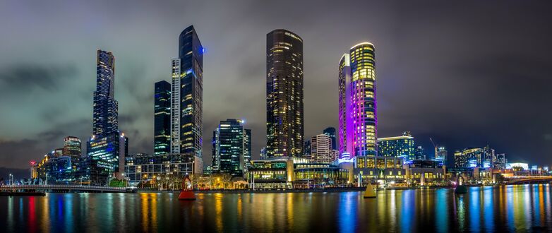 Обои на рабочий стол Вид на комплекс казино Crown / Корона в Melbourne, Australia / Мельбурне, Австралия