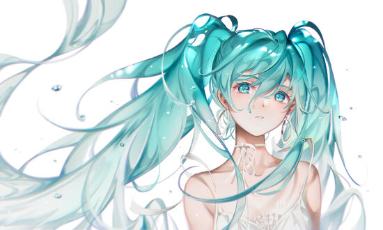 Обои на рабочий стол Vocaloid Hatsune Miku / Вокалоид Хатсунэ Мику под водой