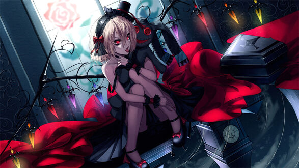 Обои на рабочий стол Flandre Scarlet / Фландр Скарлет из аниме-игры Тохо / Touhou Project