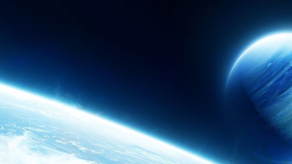 Обои для рабочего стола Две голубые планеты