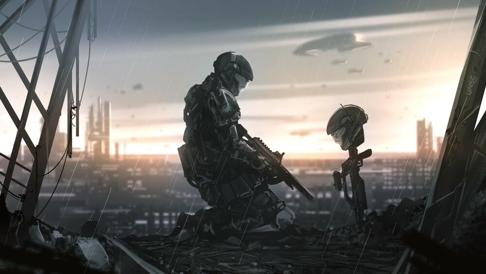 Обои для рабочего стола Персонажи серии видеоигр Halo / Halo 3:ODST, fan art by Amos Yan