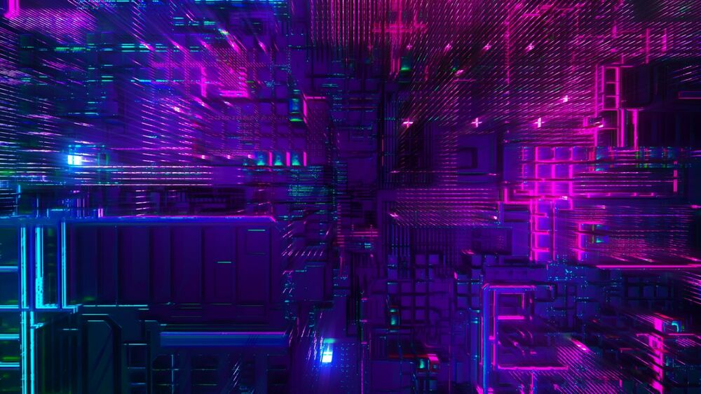 Обои для рабочего стола Фиолетовая 3d технология