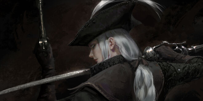 Обои на рабочий стол Lady Maria / Леди Мария из игры Bloodborne: Порождение крови, by Wlop