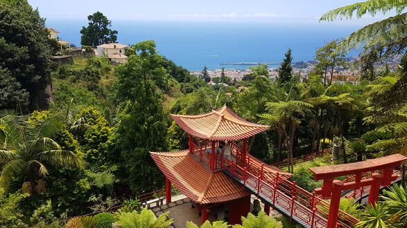 Обои на рабочий стол Японская пагода на острове Мадейра / Madeira island