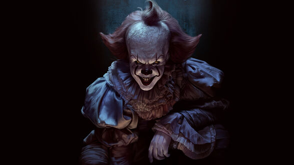 Обои на рабочий стол Клоун Пеннивайз / Pennywise из фильма ужасов Оно 2 / It 2
