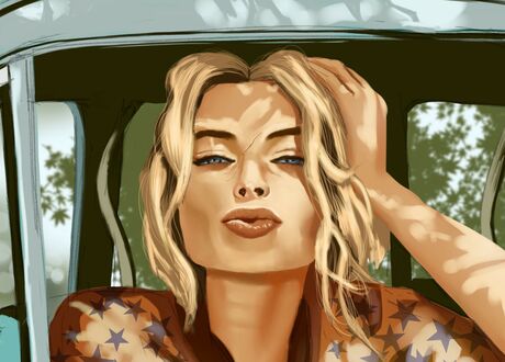 Обои на рабочий стол Портрет актрисы Margot Robbie / Марго Робби. Художник-фрилансер Alradenn Ibno
