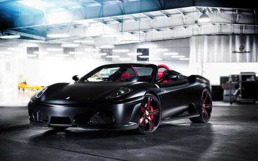Обои на рабочий стол Феррари f430 spider black