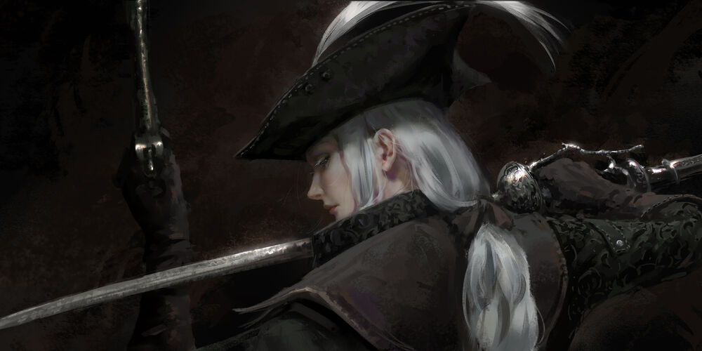 Обои для рабочего стола Lady Maria / Леди Мария из игры Bloodborne: Порождение крови, by Wlop