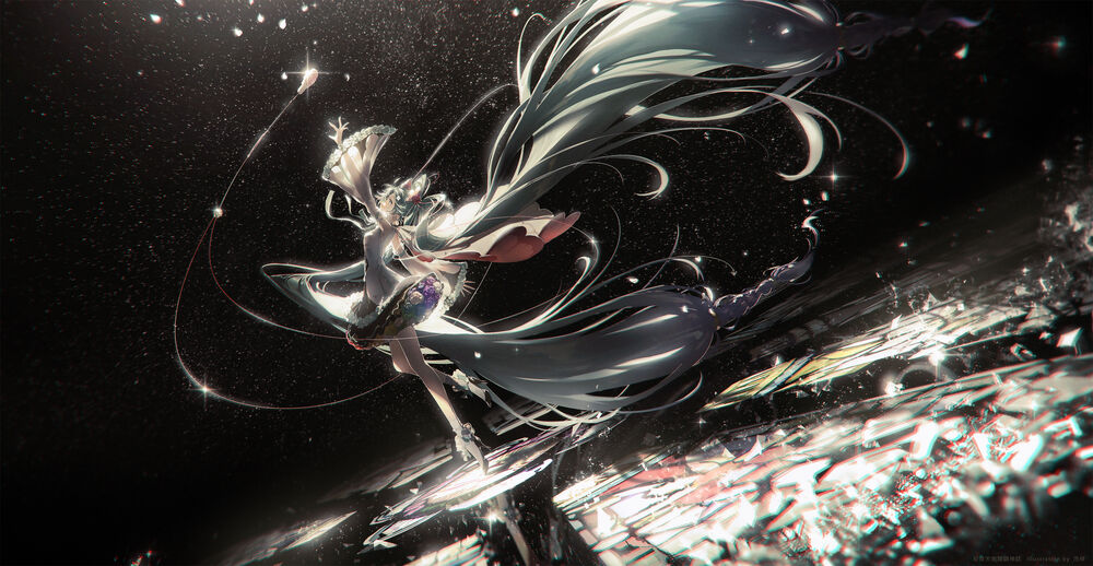 Обои для рабочего стола Vocaloid Hatsune Miku / Вокалоид Хатсунэ Мику танцует