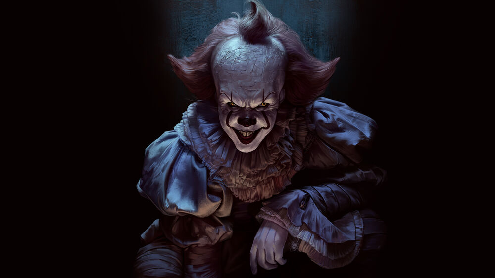 Обои для рабочего стола Клоун Пеннивайз / Pennywise из фильма ужасов Оно 2 / It 2
