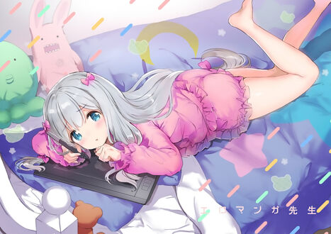 Обои на рабочий стол Sagiri Izumi / Сагири Изуми из аниме Eromanga-sensei / Эроманга-сэнсэй