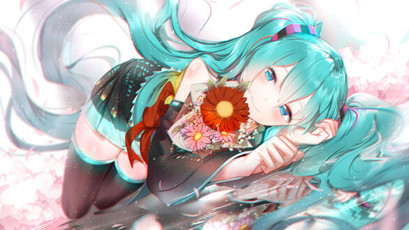 Обои на рабочий стол Vocaloid / Вокалоид Hatsune Miku / Хатсуне Мику / Мику Хацунэ