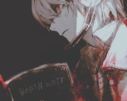 Обои на рабочий стол Лайт Ягами / Light Yagami из аниме Тетрадь смерти / Death Note