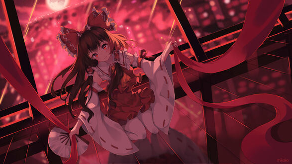 Обои на рабочий стол Hakurei Reimu / Рейму Хакурей из игры Touhou Project / Проект Восток, by minako