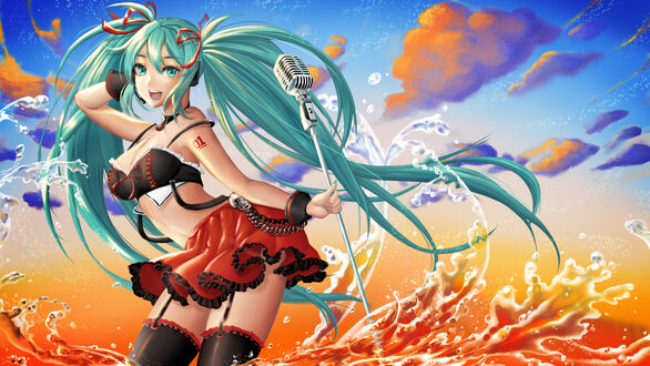 Обои на рабочий стол Vocaloid / Вокалоид Hatsune Miku / Хатсуне Мику / Мику Хацунэ
