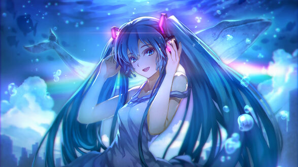 Обои на рабочий стол Vocaloid / Вокалоид Hatsune Miku / Хатсуне Мику / Мику Хацунэ