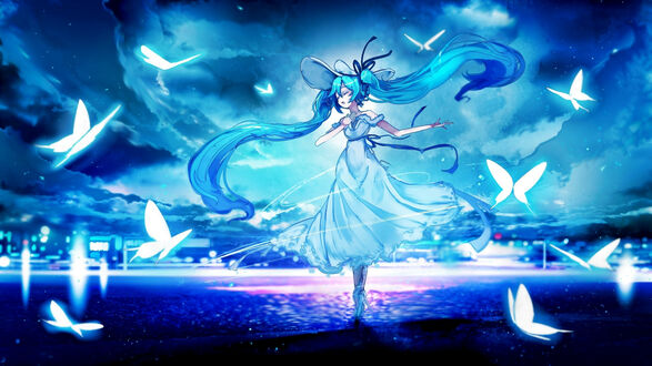 Обои на рабочий стол Vocaloid / Вокалоид Hatsune Miku / Хатсуне Мику / Мику Хацунэ