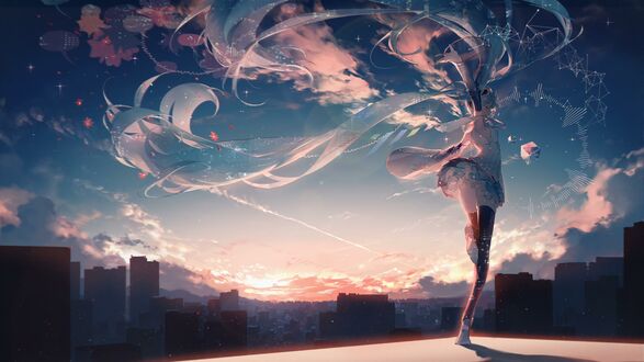 Обои на рабочий стол Vocaloid / Вокалоид Hatsune Miku / Хатсуне Мику / Мику Хацунэ