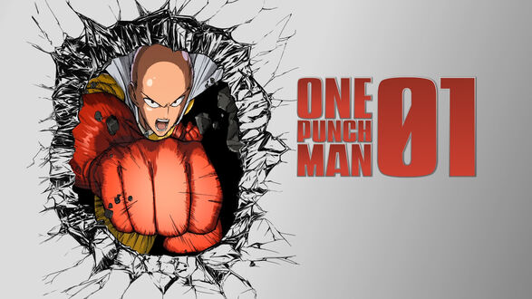 Обои на рабочий стол Сайтама / Saitama из аниме Ванпанчмен / One Punch Man