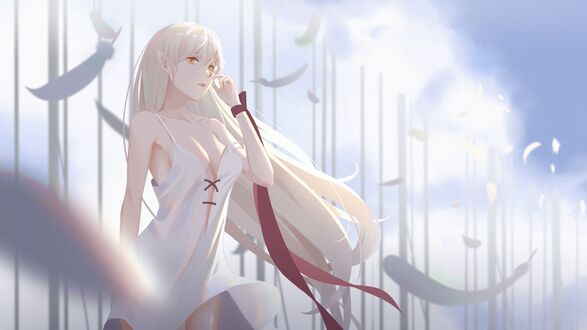 Обои на рабочий стол Oshino Shinobu / Ошино Шинобу из аниме Истории монстров / Истории чудовищ / Монстрассказы / Bakemonogatari