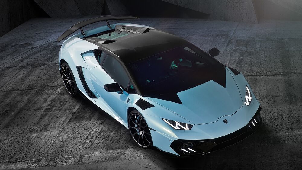 Обои для рабочего стола Спортивный автомобиль Lamborghini Huracán, вид с верху