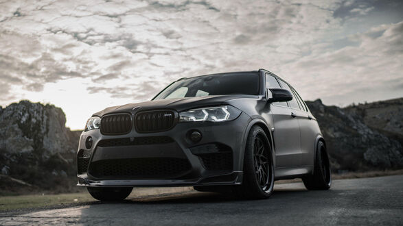 Обои на рабочий стол BMW X5M Z Performance стоит на дороге