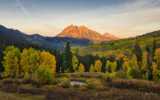 Обои на рабочий стол Осень на горным перевале Kebler Pass / Кеблер Пасс в Colorado. Колорадо, by Michael Zheng