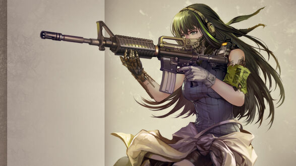 Обои на рабочий стол M4A1 из аниме и игры Shaonu Qianxian: Renxing Xiao Juchang / Девушки на линии фронта