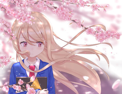 Обои на рабочий стол Mashiro Shiina / Маширо Шина из аниме Sakura-sou no Pet na Kanojo / Кошечка из Сакурасо
