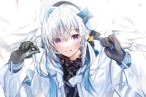 Обои на рабочий стол Каната Аманэ / Kanata Amane, виртуальный ютубер Hololive и персонаж аниме Граффити Холо / Holo no Graffiti