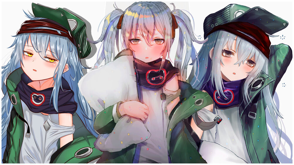 Обои для рабочего стола G11 в трех вариациях из аниме и игры Shaonu Qianxian: Renxing Xiao Juchang / Девушки на линии фронта