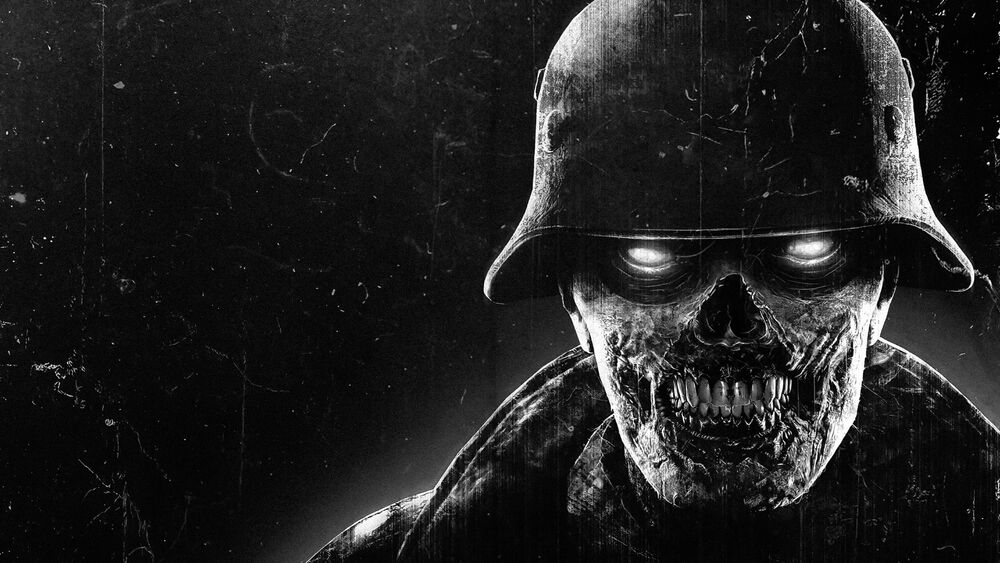 Обои для рабочего стола Зомби в нацистской каске, фан арт видеоигры Zombie Army