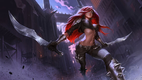 Обои на рабочий стол Katarina / Катарина из игры League of Legends / Лига Легенд, by SIXMOREVODKA STUDIO