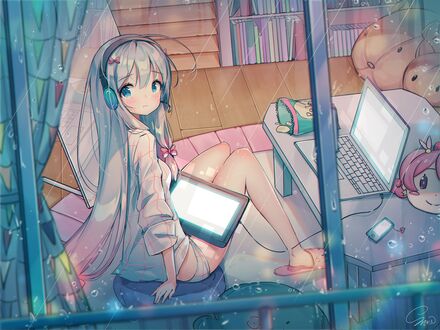 Обои на рабочий стол Sagiri Izumi / Сагири Изуми из аниме Eromanga-sensei / Эроманга-сэнсэй