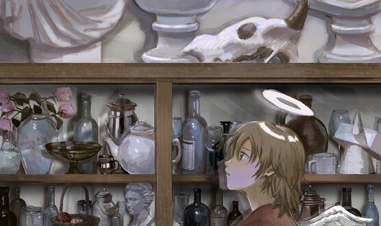 Обои на рабочий стол Ракка / Rakka из аниме Союз Серокрылых / Haibane Renmei