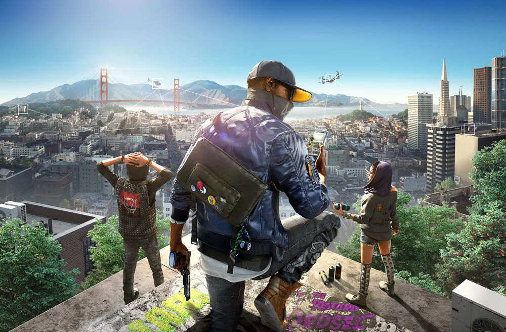 Обои для рабочего стола Постер к известной игре Watch Dogs 2
