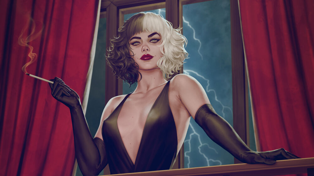 Обои для рабочего стола Cruella de Vil / Круэлла Де Виль, персонаж из фильма Cruella / Круэлла