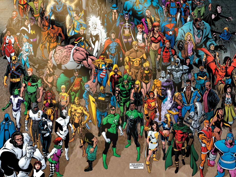 Обои для рабочего стола Все супер герои вселенной комиксов DC Infinite Crisis