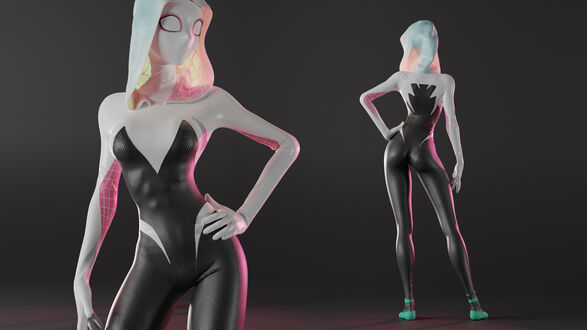 Обои на рабочий стол Костюм Гвен Стейси / Gwen Stacy, Женщина-Паук / Spider-Woman
