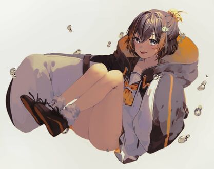 Обои на рабочий стол Petra Gurin / Петра Гурин - Virtual Youtuber / Виртуальный Ютубер показывает язык