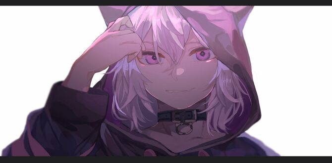 Обои на рабочий стол Okayu Nekomata / Окаю Нэкомата с кошачьими ушками-Virtual Youtuber / Виртуальный Ютубер, персонаж из аниме Holo no Graffiti / Граффити Холо