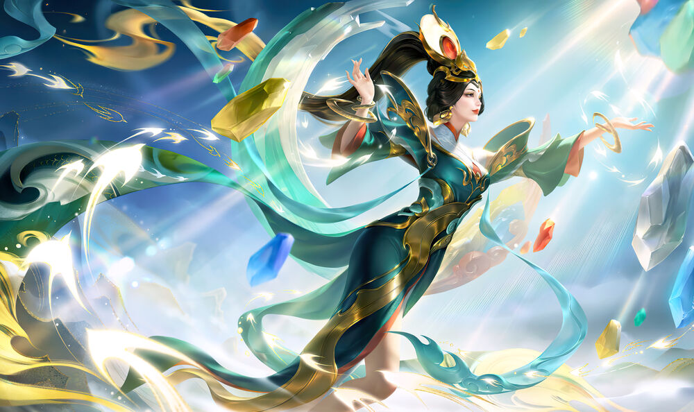 Обои для рабочего стола Игровой персонаж Honor of Kings, играющий с кристаллами